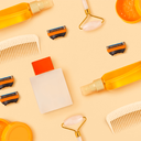Icon Pflege – Symbol für Körperpflegeprodukte wie Bürste, Kamm und Lotion